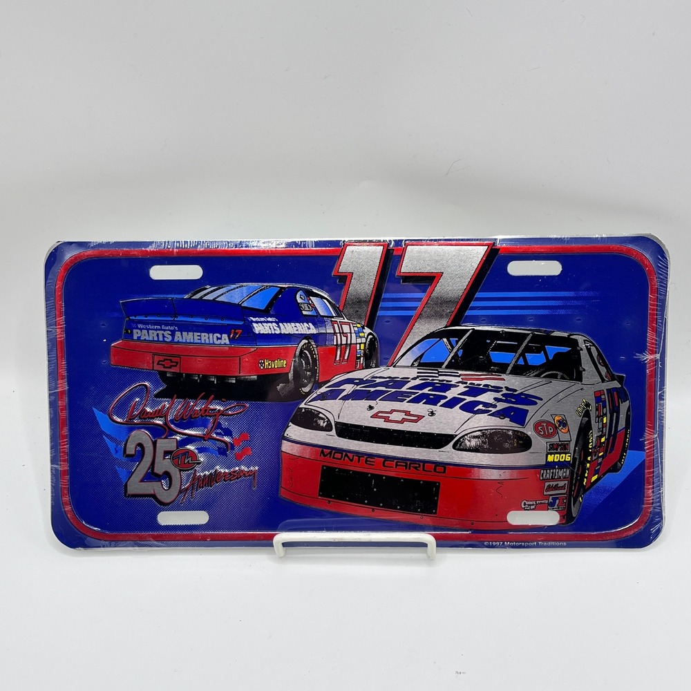 Darrell Waltrip 1997 25th Anniversary NASCAR License Plate #17 Parts America NEW